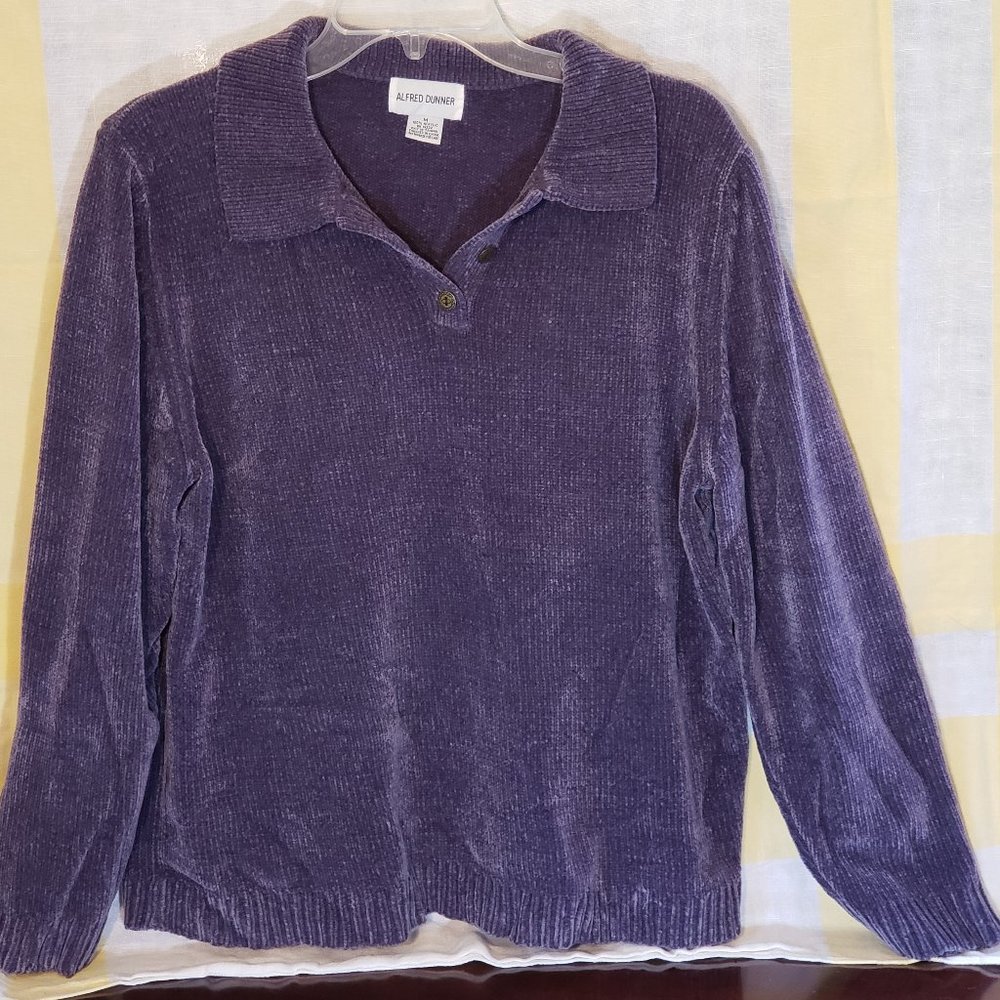 Alfred Dunner Purple Chenille Sweater